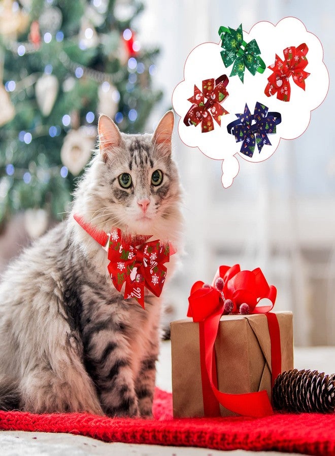 Reginary 40 Pcs Christmas Dog Bow Ties Set 26 Christmas Pet Bowties 10 Santa Snowman Necktie 4 Winter Dog Bandana Xmas Grooming Accessories for Holiday Pet Outfit Winter Gift - Image 4