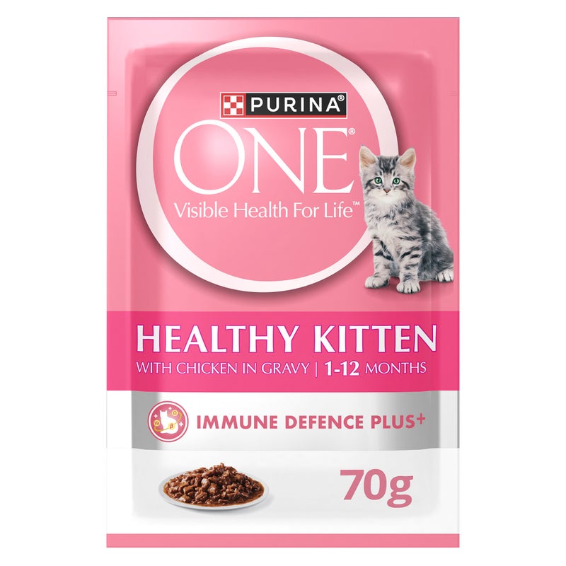 PURINA بيرينا ون كيتن صحي للقطط دجاج في مرق طعام قطط رطب (70g x 12) - Image 2