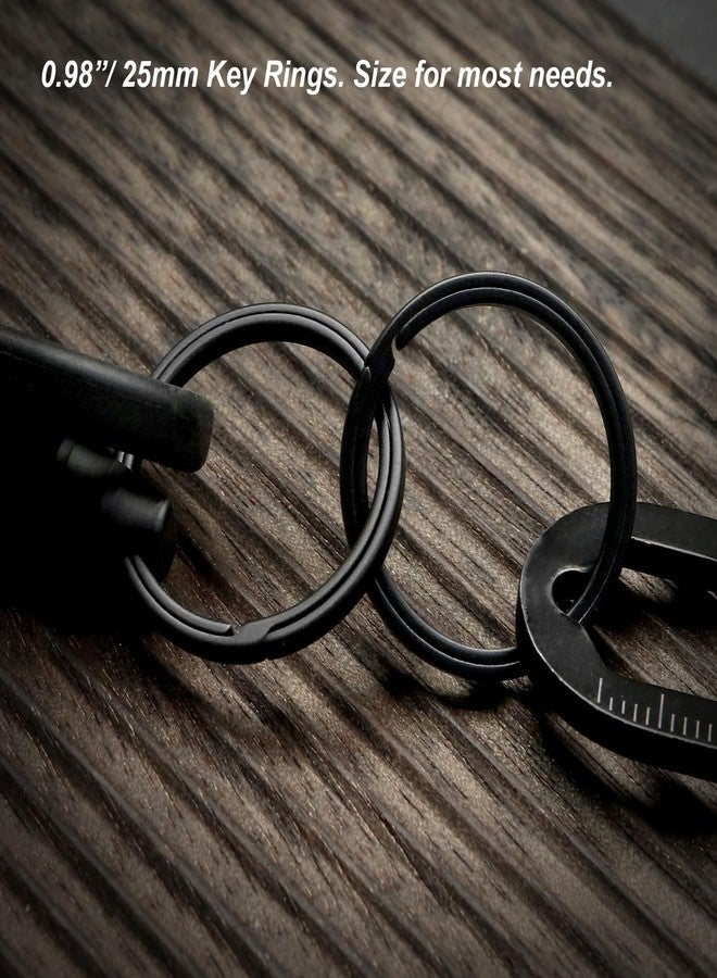 PJYTAC Titanium Carabiner for Keys Heavy Duty Keychain with Key Rings Side Pushing Easy Anti-Lost Quick Release Key Chain Bottle Opener (Black) - Image 4