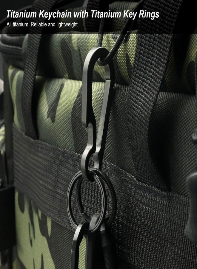 PJYTAC Titanium Carabiner for Keys Heavy Duty Keychain with Key Rings Side Pushing Easy Anti-Lost Quick Release Key Chain Bottle Opener (Black) - Image 2