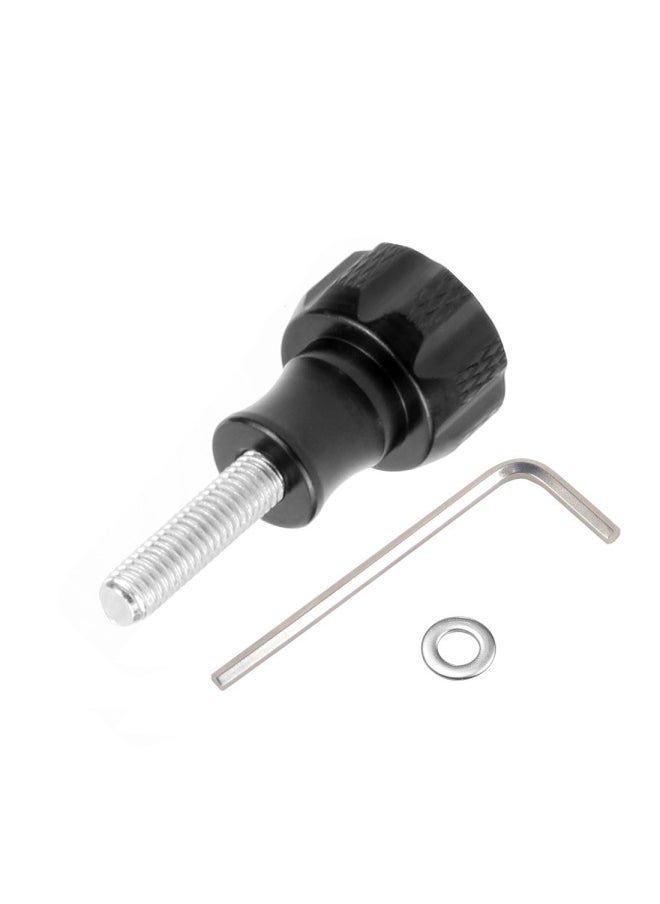 Generic Suitable For GoPro11/10 Insta360 X3/2 Motion Camera Long And Short Screw Aluminum Alloy Fixed Screw Wire-Color:Short Wrench Washer Black  - Image 1
