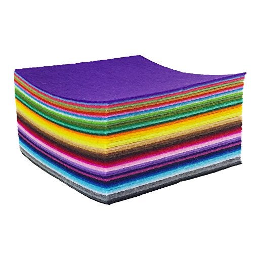 flic-flac 44PCS 12 x 12 inches (30 x 30cm) Assorted Color Felt Fabric Sheets Patchwork Sewing DIY Craft 1mm Thick … (30cm * 30cm, 44pcs) - Image 2