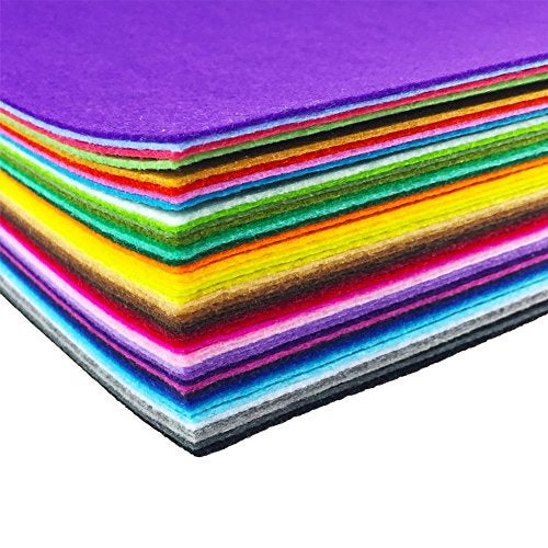 flic-flac 44PCS 12 x 12 inches (30 x 30cm) Assorted Color Felt Fabric Sheets Patchwork Sewing DIY Craft 1mm Thick … (30cm * 30cm, 44pcs) - Image 1