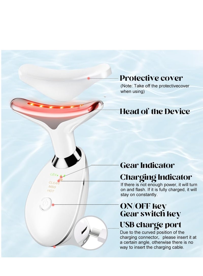 JAJEEK 3 Color Modes Face and Neck Massager – Facial Sculpting Vibration for Double Chin, Skin Firming, Anti-Aging, and Relaxation | Rechargeable & Portable - Image 5