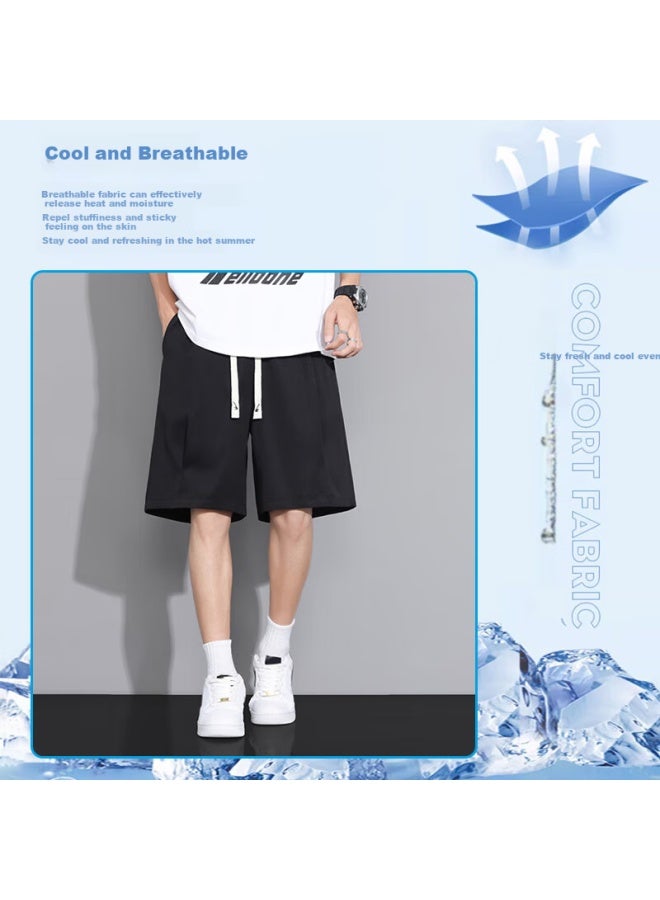 Pull Back Warrior Men's Ice Silk Quick-drying Shorts Elastic Loose Casual Sports Pants Fitness Running Men's Pants - Image 5