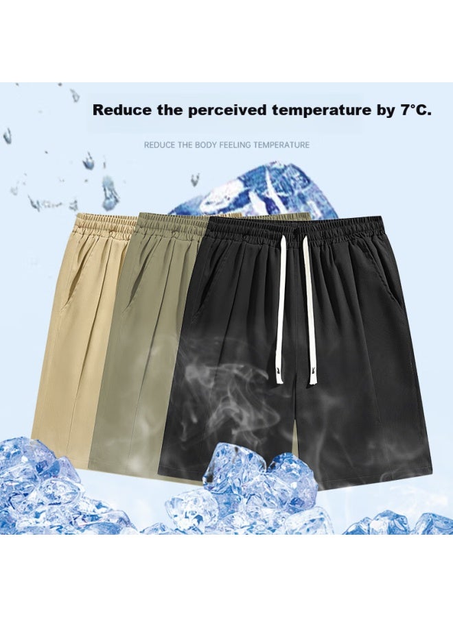 Pull Back Warrior Men's Ice Silk Quick-drying Shorts Elastic Loose Casual Sports Pants Fitness Running Men's Pants - Image 4