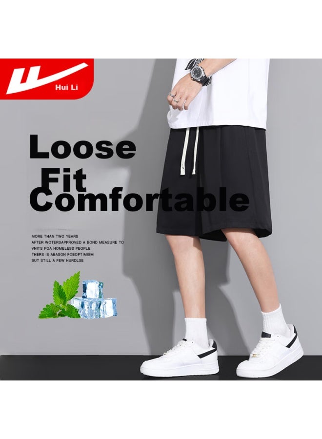 Pull Back Warrior Men's Ice Silk Quick-drying Shorts Elastic Loose Casual Sports Pants Fitness Running Men's Pants - Image 3