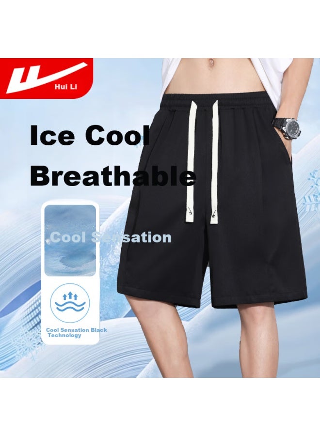 Pull Back Warrior Men's Ice Silk Quick-drying Shorts Elastic Loose Casual Sports Pants Fitness Running Men's Pants - Image 1
