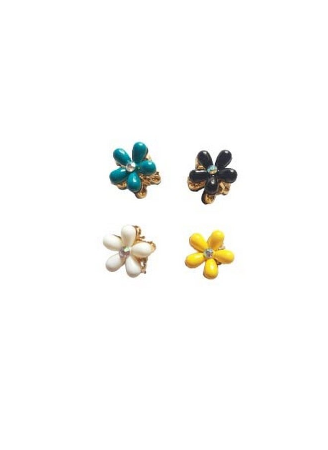 advancedestore - advancedestore Hair Clips (flower Hair Clips) multicolor, Medium, Everyday wear for Women/Girls (pack of 4)) - Image 1