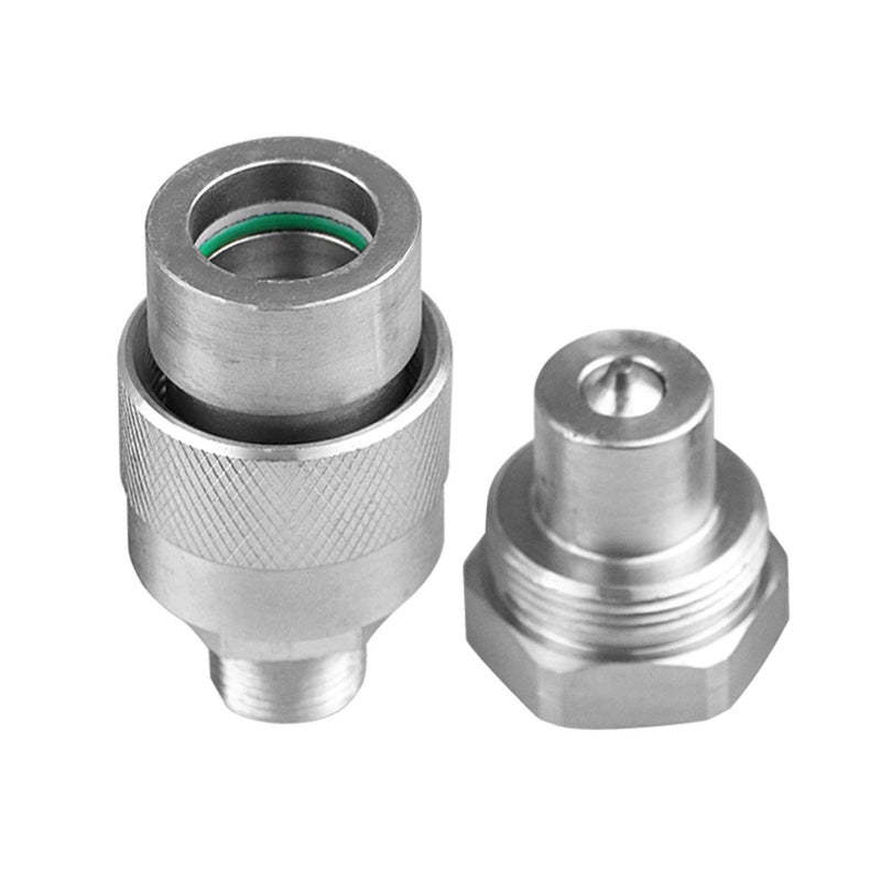 Zinger مجموعة موصلات هيدروليكية سريعة 3/8" بديلة لـ Enerpac C-604، توصيل وفصل تحت ضغط 10,000 PSI، مع 2 غطاء غبار - Image 2