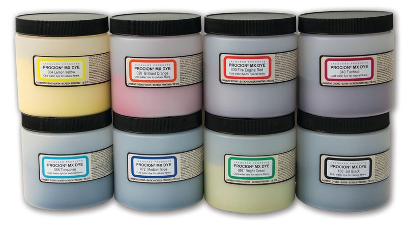 Procion Cold Water Dye Powder 8oz Bulk Jars for TieDye Batik Ice Dyeing NonToxic Pack of 8