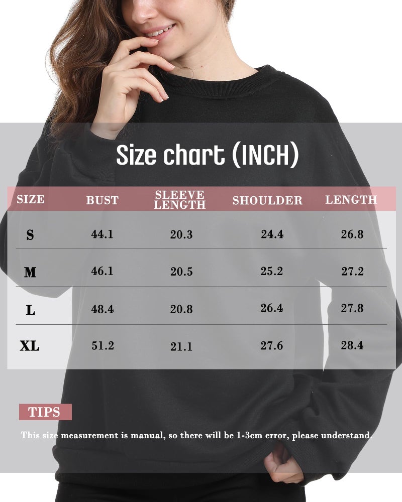 Chicingyou 2 Pack Women's Sherpa Lined Sweatshirts Crewneck Fleece Pullover Long Sleeve Tops Winter Soft Sweatshirts no hood(Black, Dark Grey,M) - Image 4