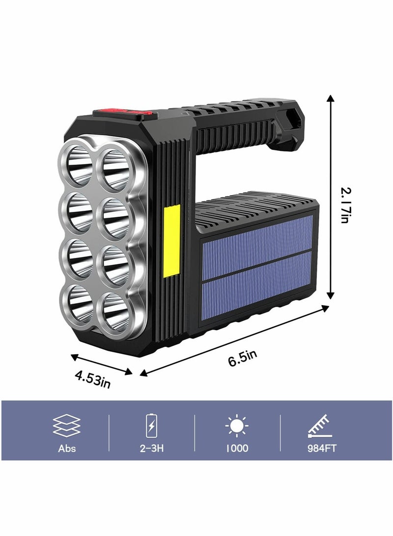 Excefore 3000 Lumens Solar Rechargeable Handheld Flashlight LED Waterproof 1200 Mah Battery USB Fast Charging - Image 4
