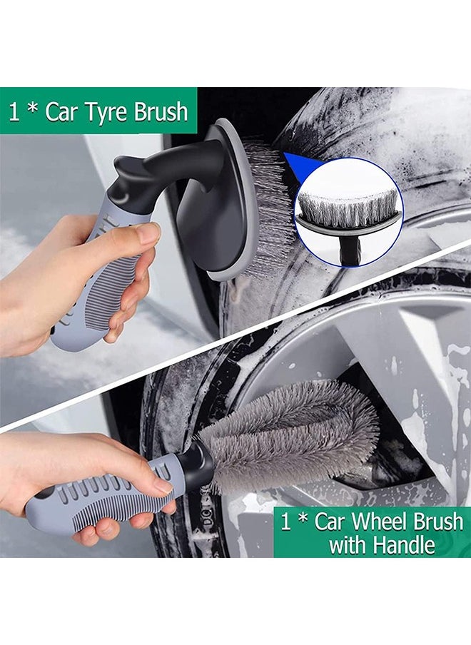 Arabest 9Pcs Car Wash Cleaning Kit, Wheel Brush for Car Alloy Wheel Tyre Brush Cleaning, Automotive Detail Brushes Rim Cleaner,Car Detailing Brush Kit for Car Interior & Exterior,Wheels Engine Cleaning  - Image 5