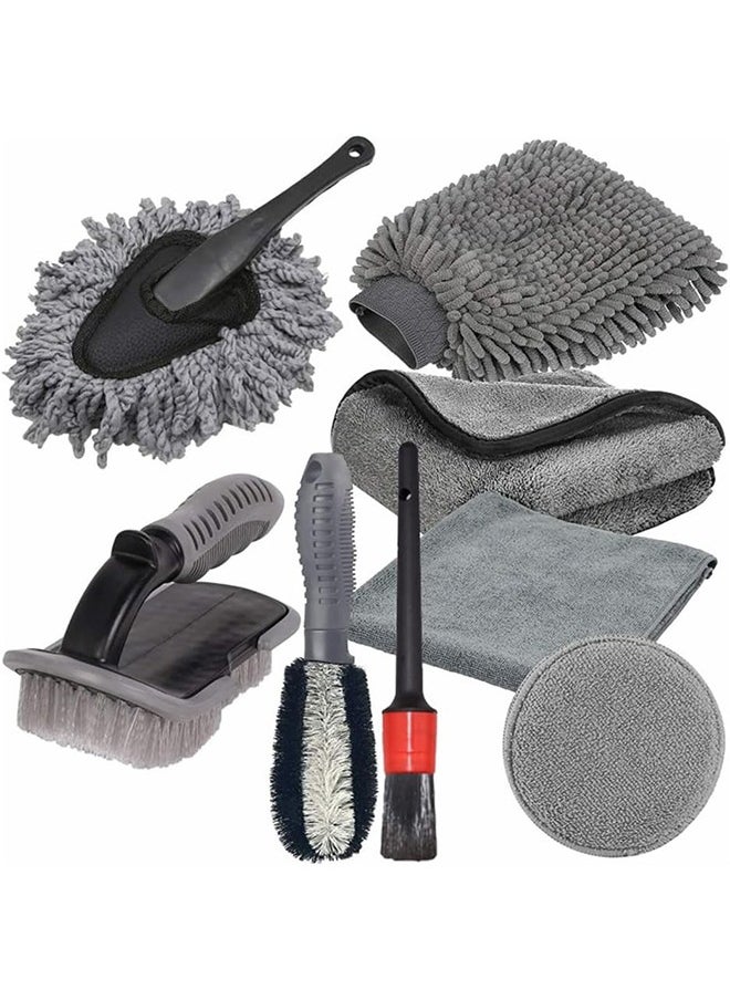 Arabest 9Pcs Car Wash Cleaning Kit, Wheel Brush for Car Alloy Wheel Tyre Brush Cleaning, Automotive Detail Brushes Rim Cleaner,Car Detailing Brush Kit for Car Interior & Exterior,Wheels Engine Cleaning  - Image 1