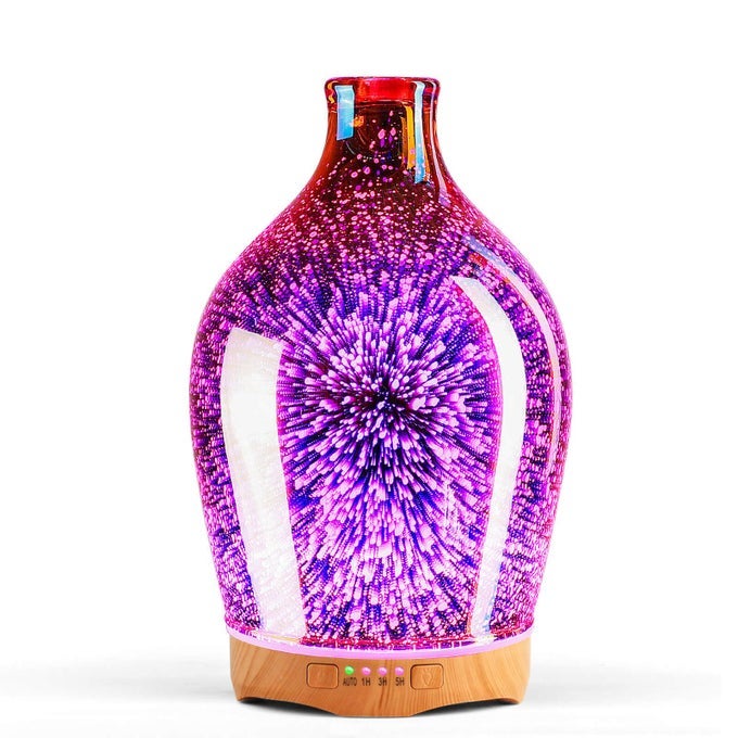 280ML ESSENTIAL OIL DIFFUSER 3D GLASS AROMATHERAPY ULTRASONIC HUMIDIFIER AUTO SHUTOFF TIMER SETTING BPA FREE FOR HOME HOTEL YOGA LEISURE SPA GIFT