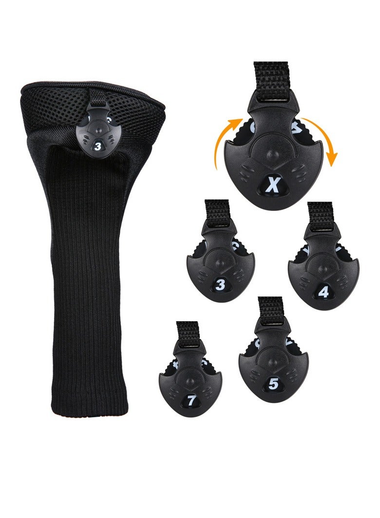 general Golf headgear-3 pieces of golf club cover, suitable for wood and fairways, driving headgear mixed number label 1 3 5 with long neck net, providing additional club protection - Image 1