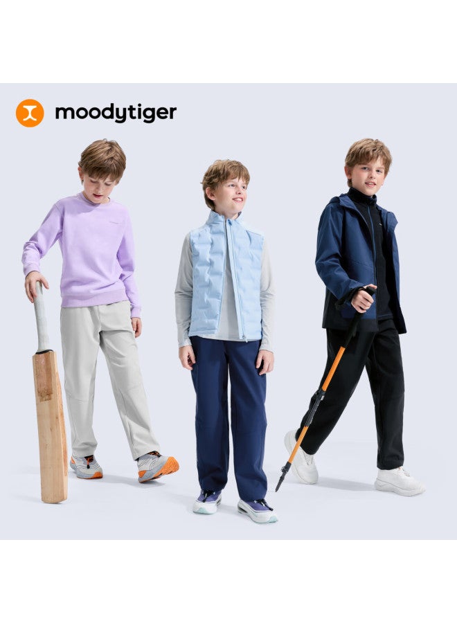 Moodytiger Kids Windproof Water-repellent Pants Winter New Boys Simple Woven Straight Girls Sports Pants - Image 2