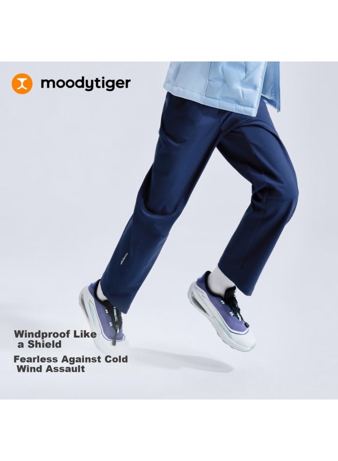 Moodytiger Kids Windproof Water-repellent Pants Winter New Boys Simple Woven Straight Girls Sports Pants - Image 1
