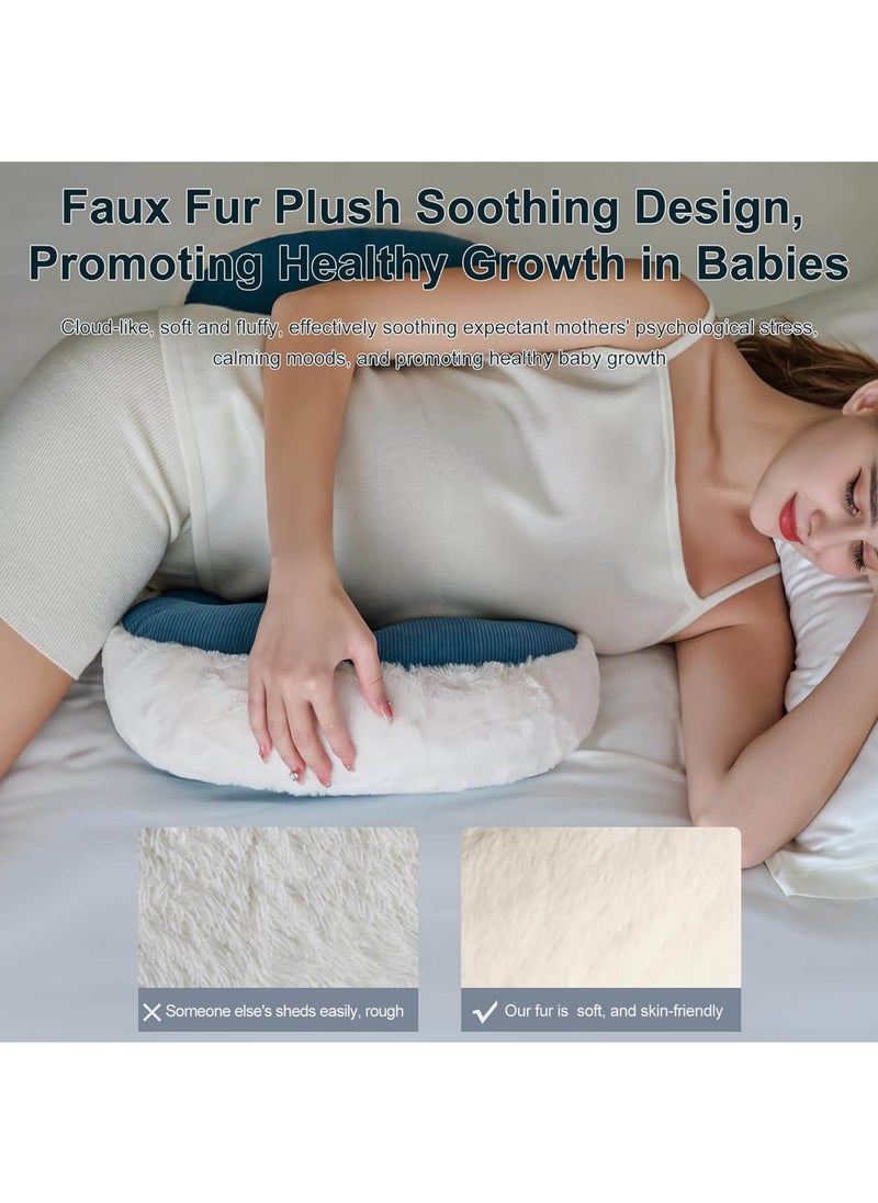 Rock Pow Pregnancy Pillow for Sleeping,Comfortable Faux Fur Luxury Maternity Pillow Support for Pregnant Women, Pregnancy Pillows with Laundry Bag, Maternity Pillows for Hip Pain  - Image 2