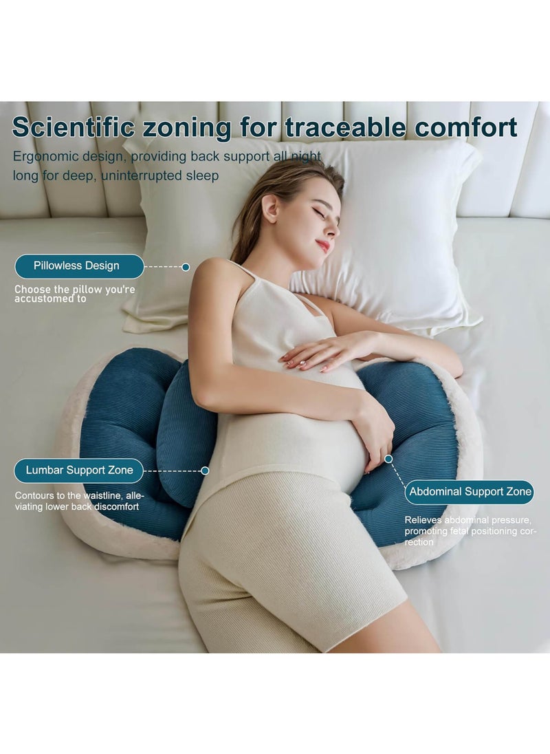 Rock Pow Pregnancy Pillow for Sleeping,Comfortable Faux Fur Luxury Maternity Pillow Support for Pregnant Women, Pregnancy Pillows with Laundry Bag, Maternity Pillows for Hip Pain  - Image 3