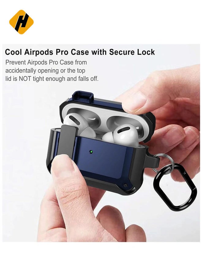 HuHa - Upgraded [Secure Lock] Armor Airpod Pro Case, [Secure Lock] Shockproof AirPods Pro Cover Cool iPod Pro Case Designed for Apple Air Pod Wireless Pro Cases for Men Women - Image 1