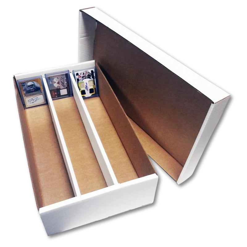 Max Protection Max Protection (10) SUPER Shoe 3-Row Storage Box (3000 Ct.) - Cardboard Storage Box - Baseball,Football, Basketball, Hockey, Nascar, Sportscards, Gaming & Trading Cards Collecting Supplies by PRO - Image 1