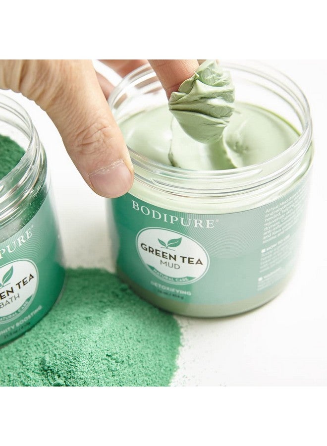بودي بيور قناع الطين للجسم بالشاي الأخضر من بودي بيور - غني بمضادات الأكسدة القوية لمحاربة الجذور الحرة - علاج ترطيب البشرة بجودة السبا، 16 أونصة - Image 2