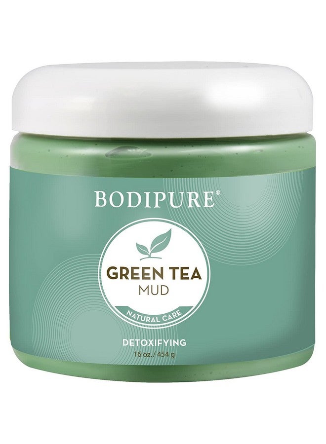 بودي بيور قناع الطين للجسم بالشاي الأخضر من بودي بيور - غني بمضادات الأكسدة القوية لمحاربة الجذور الحرة - علاج ترطيب البشرة بجودة السبا، 16 أونصة - Image 1