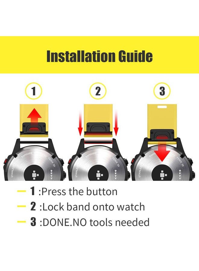 ANCOOL Compatible with Fenix 5/Fenix 6/Fenix 7 Band 22mm Width Soft Silicone Watch Strap for Fenix 5 Plus/Fenix 6 Pro/Approach S62/Quatix 6,Replacement for Forerunner 935/Quatix 5 Smartwatch Bands - Image 4