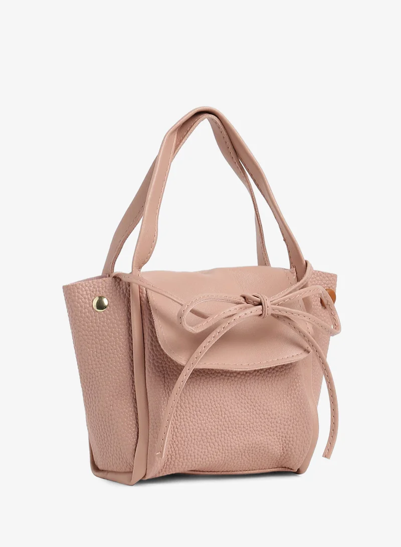 Haute Sauce  Pink Solid Vegan Leather Handbag for Women | Best Price UAE