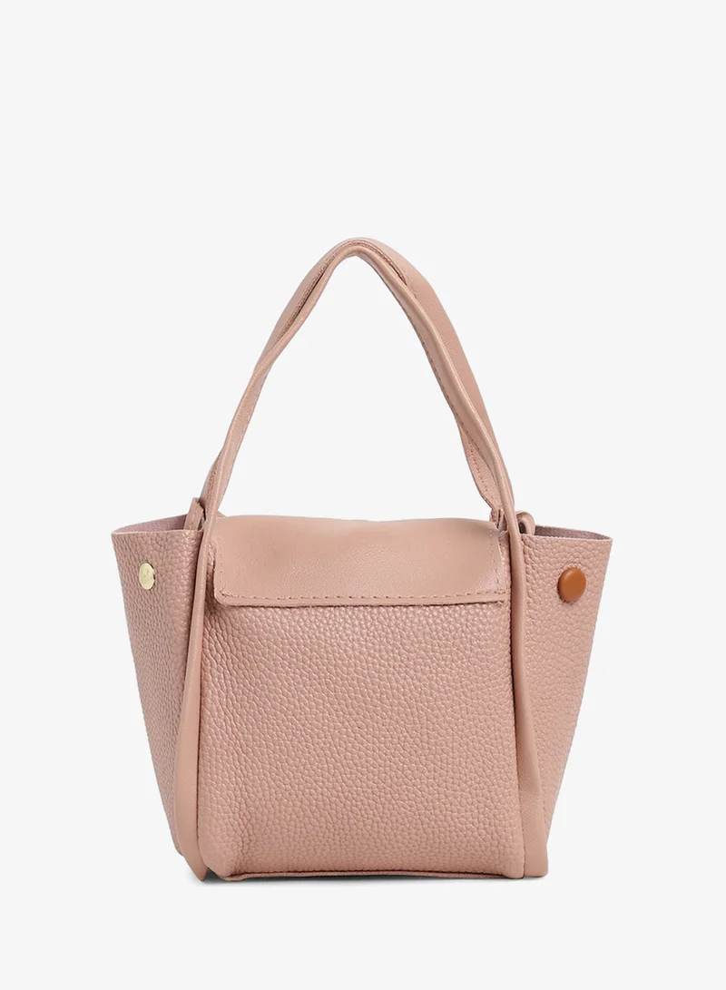 Haute Sauce  Pink Solid Vegan Leather Handbag for Women | Best Price UAE