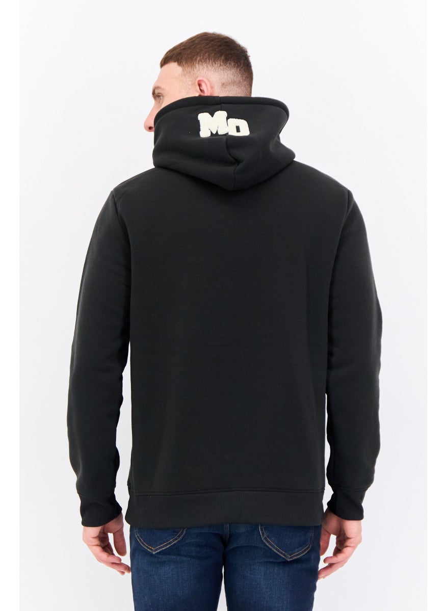 MEMBERS ONLY - Men Hooded Long Sleeves Embroidered Logo Sweatshirt, Black - Image 1