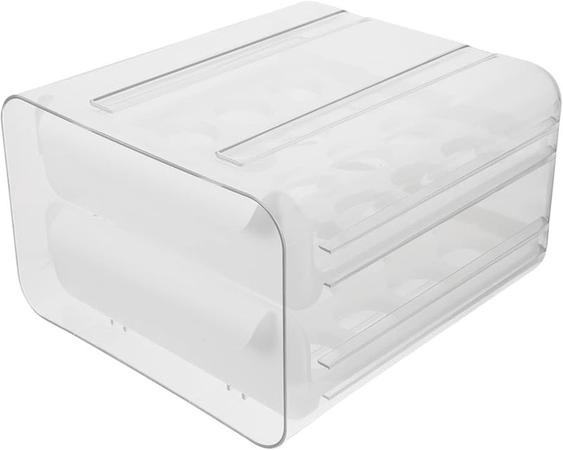 White Compartment Egg Carton Refrigerator Drawer Storage Box 23 5x21 5cm - Image 1