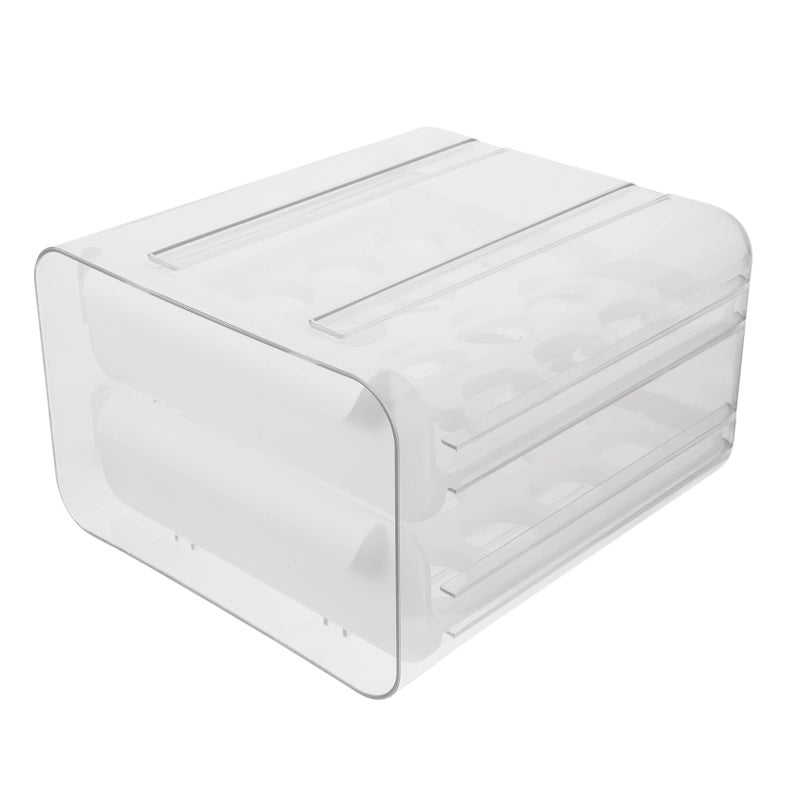 White Compartment Egg Carton Refrigerator Drawer Storage Box 23 5x21 5cm - Image 2