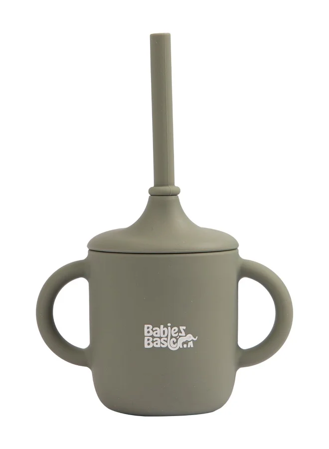 Babies Basic Stage 2 Silicone Trainer Cup With Handles For Kids - Green