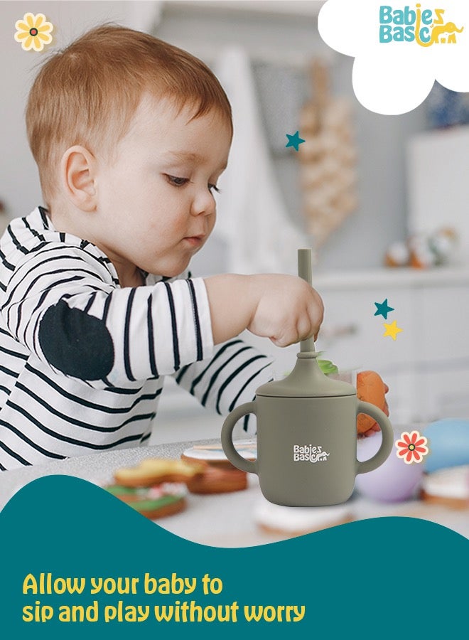 بابيز_بيسك كوب تدريب سيليكون للأطفال من المرحلة الثانية مع مقابض للأطفال - أخضر - Image 2