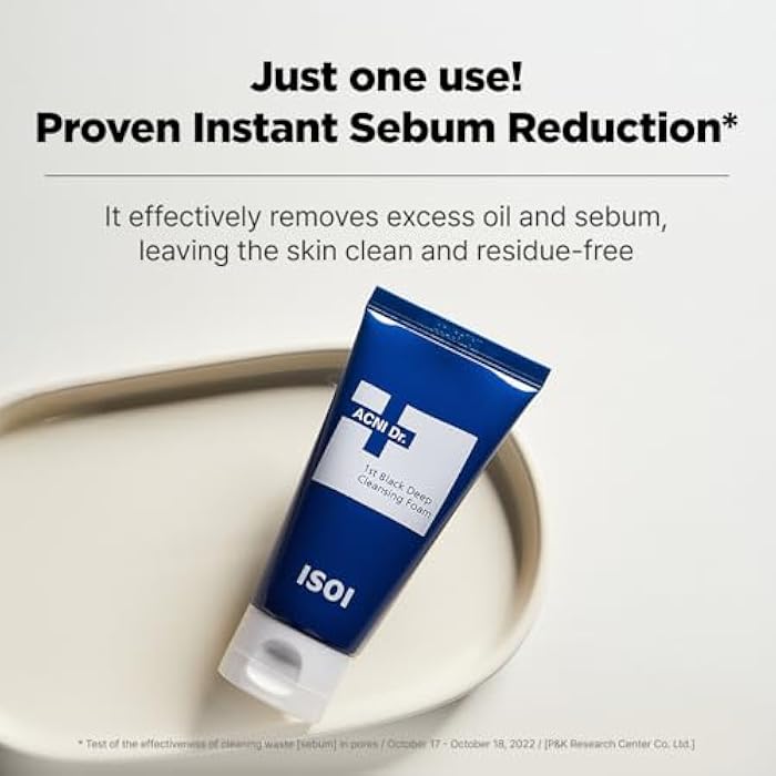 ISOI ACNI Dr. 1st Deep Cleansing Foam, K-Mud & Charcoal Purifying Cleanser for Oily & Acne-Prone Skin, Korean Skincare (2.54 fl.oz/75ml) - Image 3
