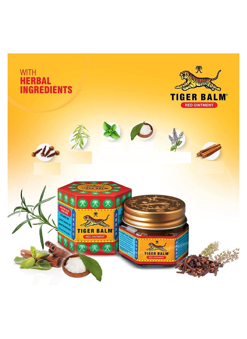 Tiger Balm - Pack Of 4 Red Ointment | 4 x 10g - Image 1