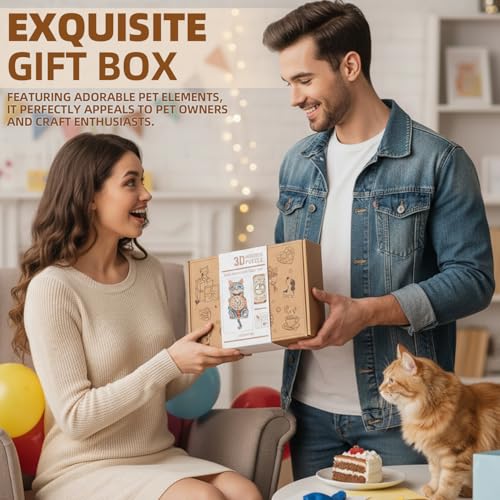 Jollitot 3D Puzzles for Adults Cute Cat Clock 3D Wooden Puzzles Cat Puzzle Clock Kits for DIY Christmas Birthday Gift for Women Mom Men Home Decor Holiday - Image 5