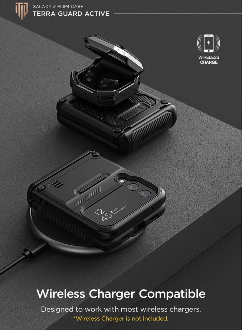 VRS Design Terra Guard Active [Hinge Protection] for Samsung Galaxy Z Flip 4 Case Cover (2022) - Matte Black  - Image 5