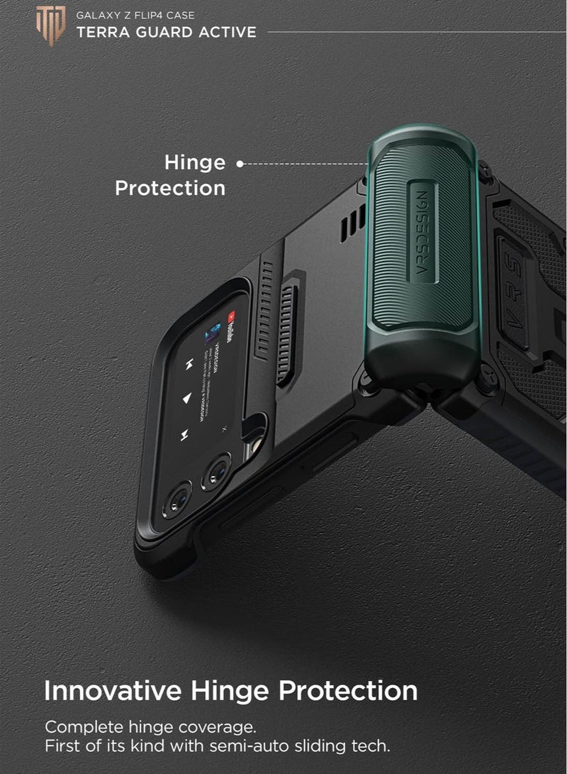 VRS Design Terra Guard Active [Hinge Protection] for Samsung Galaxy Z Flip 4 Case Cover (2022) - Matte Black  - Image 2