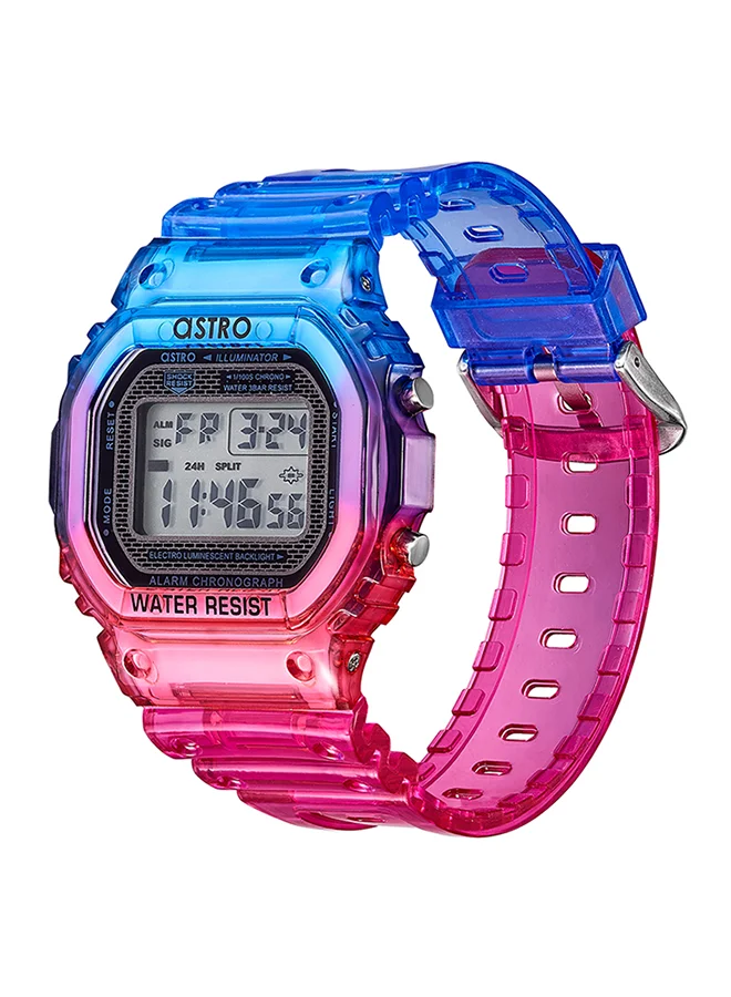 ASTRO Astro Kids Quartz Movement Watch, Digital Display and Polyurethane Strap - A21807-PPZB, Multi-Color