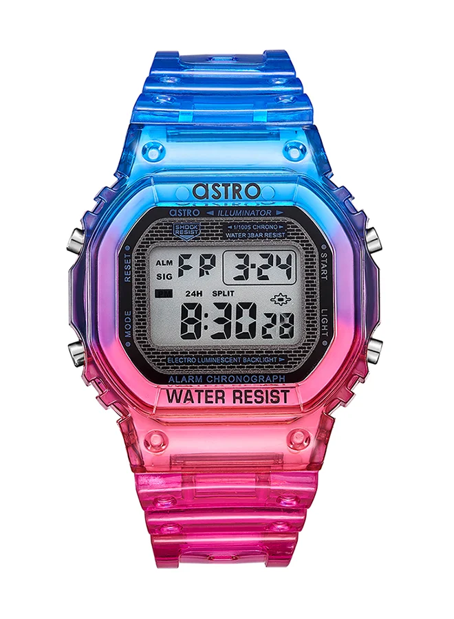 ASTRO Astro Kids Quartz Movement Watch, Digital Display and Polyurethane Strap - A21807-PPZB, Multi-Color