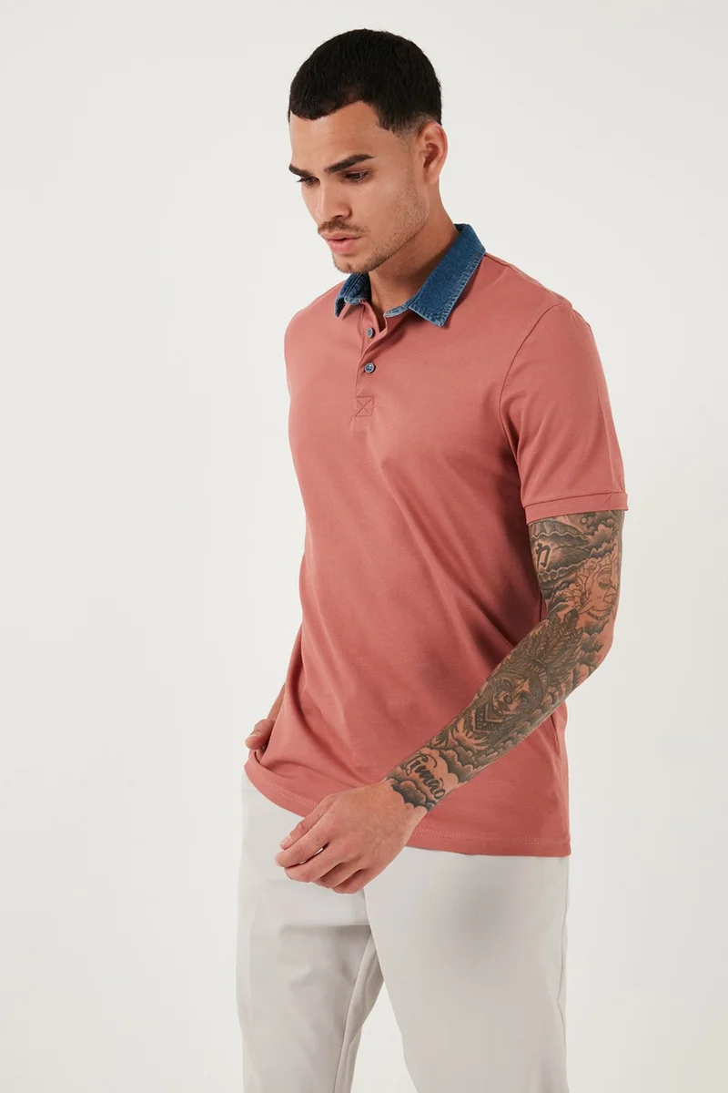 Buratti Cotton Buttoned Regular Fit Polo Collar T Shirt Men's Polo Collar T Shirt 5902134