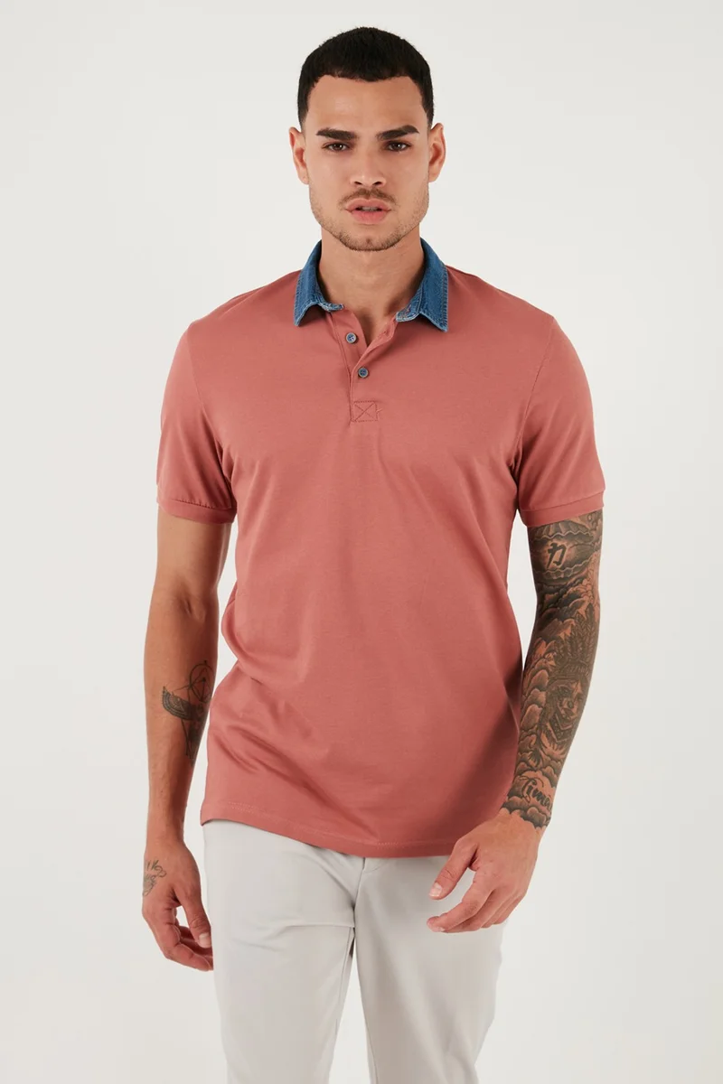 Buratti Cotton Buttoned Regular Fit Polo Collar T Shirt Men's Polo Collar T Shirt 5902134