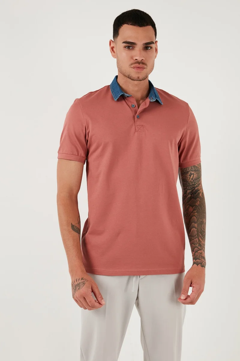 Buratti Cotton Buttoned Regular Fit Polo Collar T Shirt Men's Polo Collar T Shirt 5902134