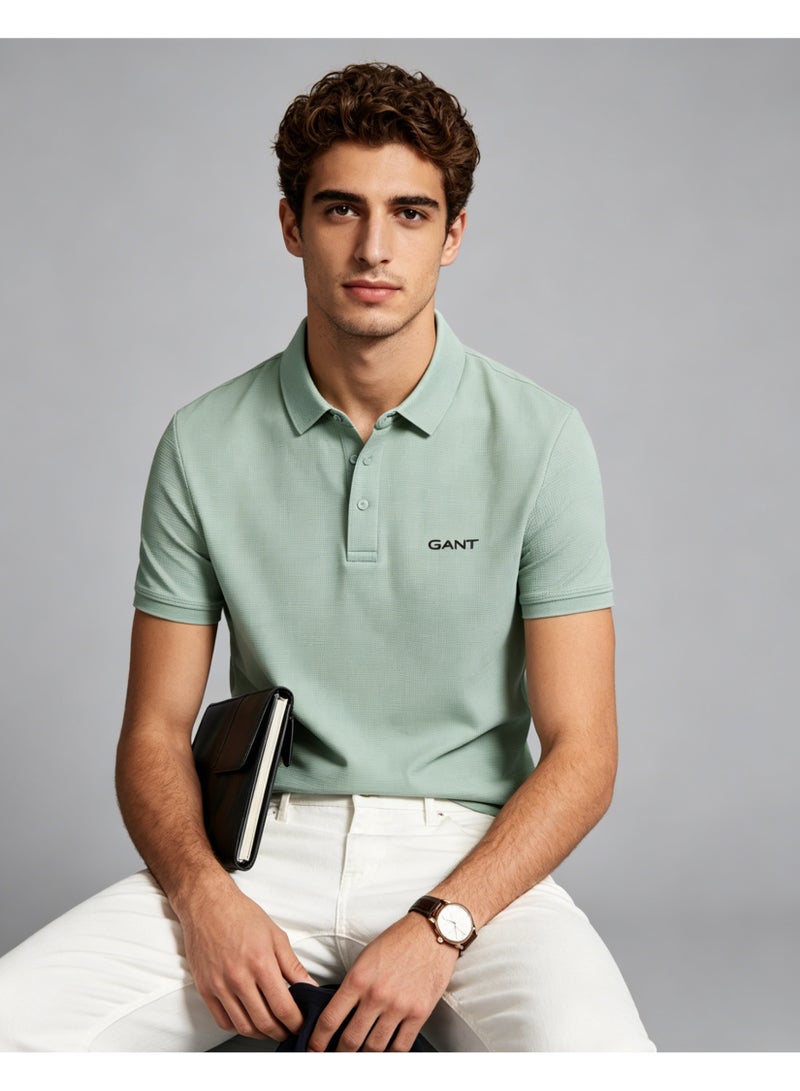 GANT Men Short Sleeve Cool Mint Polo Shirt Outdoor Summer Sage Green - Image 1