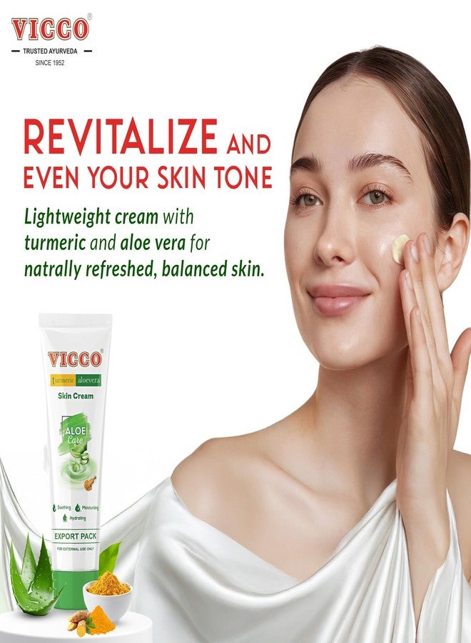 Vicco Turmeric Aloe Vera Skin Cream – Natural Face Moisturizer with Turmeric & Aloe Vera, Ayurvedic Inspired Skincare for Everyday Use, 2.82 oz Tube (Pack of 2) - Image 5