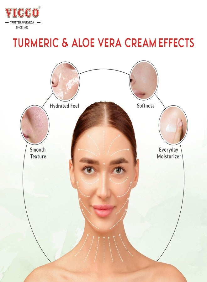 Vicco Turmeric Aloe Vera Skin Cream – Natural Face Moisturizer with Turmeric & Aloe Vera, Ayurvedic Inspired Skincare for Everyday Use, 2.82 oz Tube (Pack of 2) - Image 4